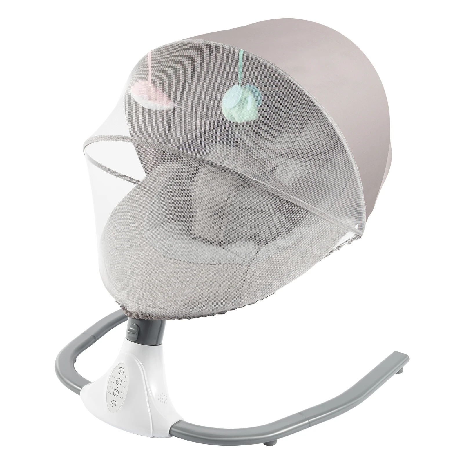 Fotoliu balansoar bebelusi 4MOMS MamaRoo 4.0 Plush, Multicolor