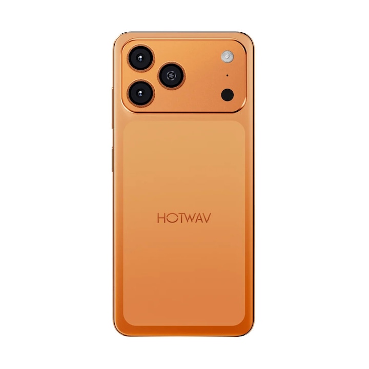 Telefon Mobil HOTWAV A17 Pro Max, Orange, 4G, 6.75" IPS, 16GB RAM (4GB + 12GB Extensibili), 128GB ROM, Camera 13MP, Android 15, Procesor ASR8662 Octa-Core, Wi-Fi 6, Bluetooth 5.4, Dual SIM