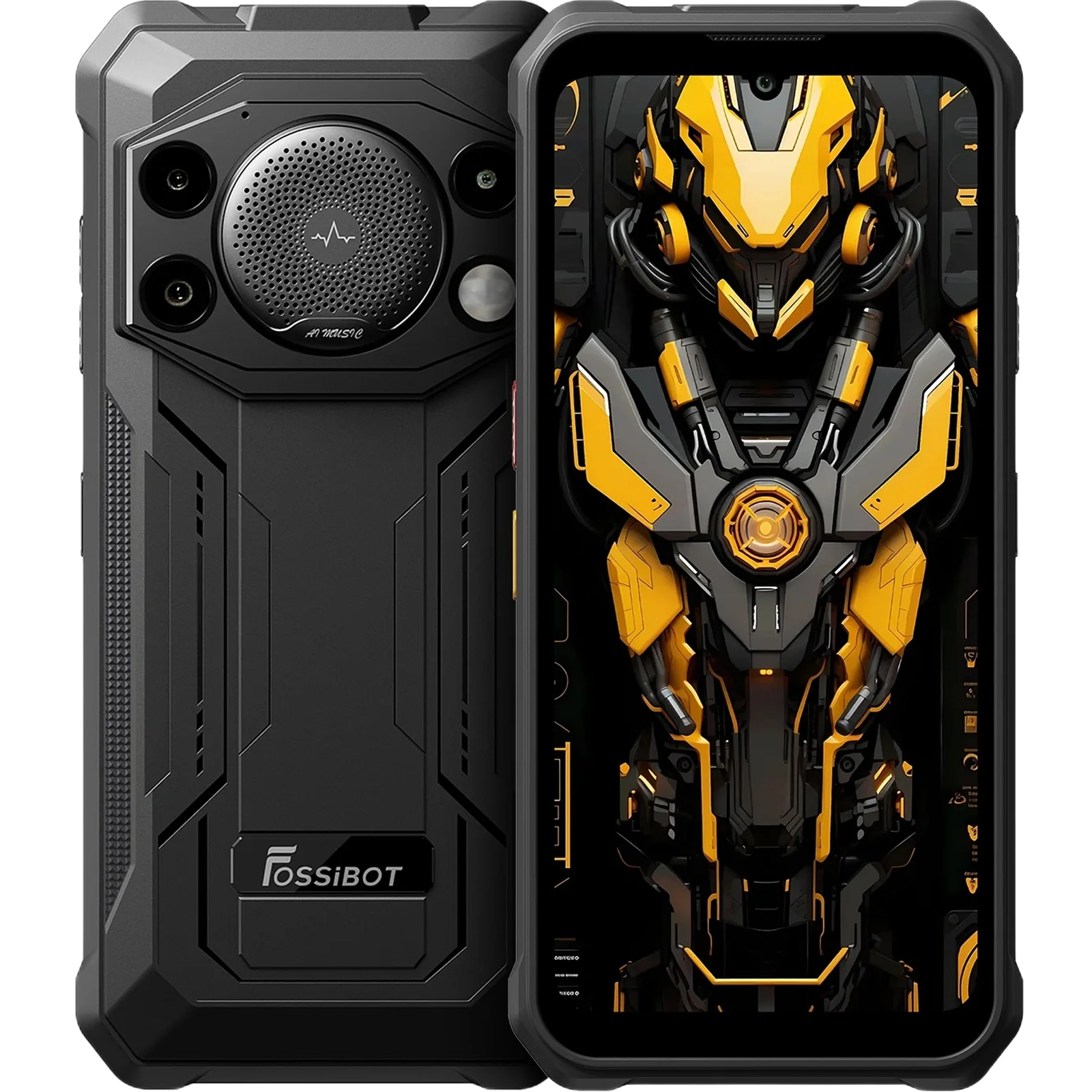 Telefon mobil FOSSIBOT F110L Black, 4G, Dual SIM, 6.75-inch IPS, 8-Core T615, 4GB RAM, 128GB, NFC, GPS, 128dB Big Speaker, Lanterna 120LM, 10000mAh, IP68/IP69K, Android 15