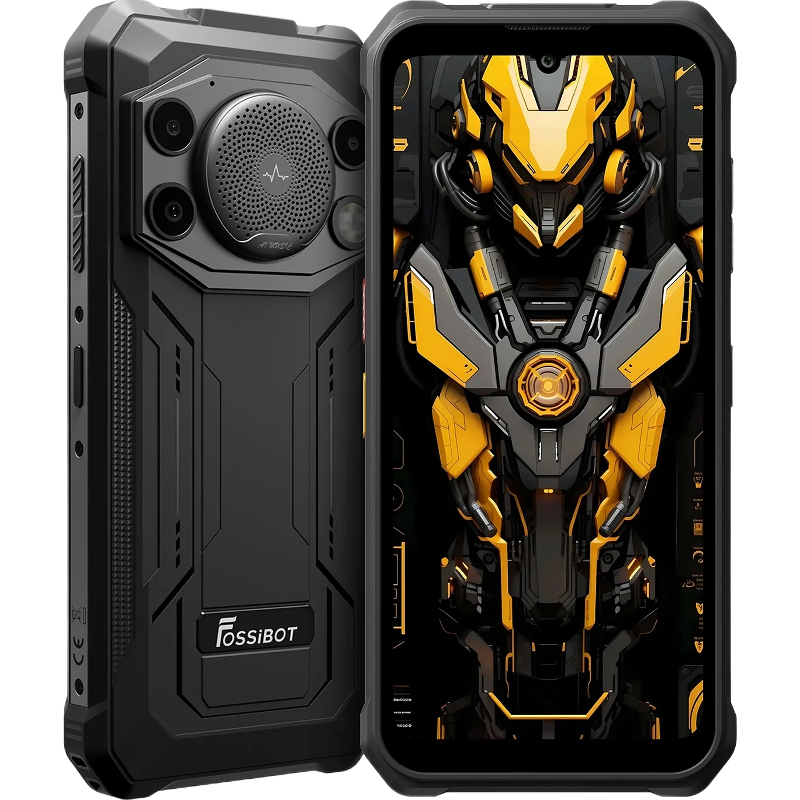 Telefon mobil FOSSIBOT F110L Black, 4G, Dual SIM, 6.75-inch IPS, 8-Core T615, 4GB RAM, 128GB, NFC, GPS, 128dB Big Speaker, Lanterna 120LM, 10000mAh, IP68/IP69K, Android 15