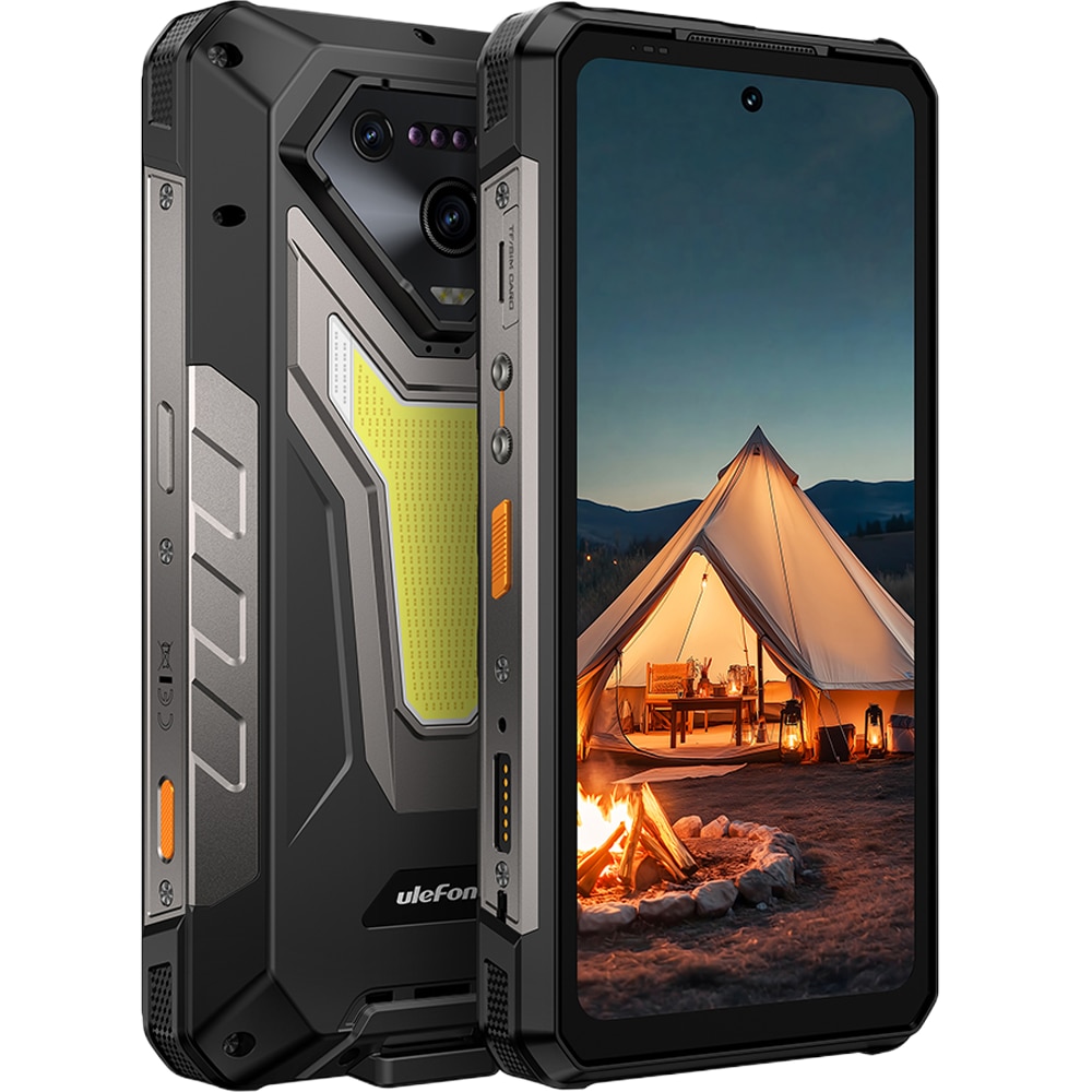 Telefon mobil Ulefone Armor 34 Plus, 5G, Dual SIM, 6.95-inch 120Hz IPS, 8-Core Dimensity 7400X, 16GB RAM, 512GB, NFC, RGB, Lanterna 6.5W, Lumini Avertizare, 25500mAh, IP68/IP69K, Android 15