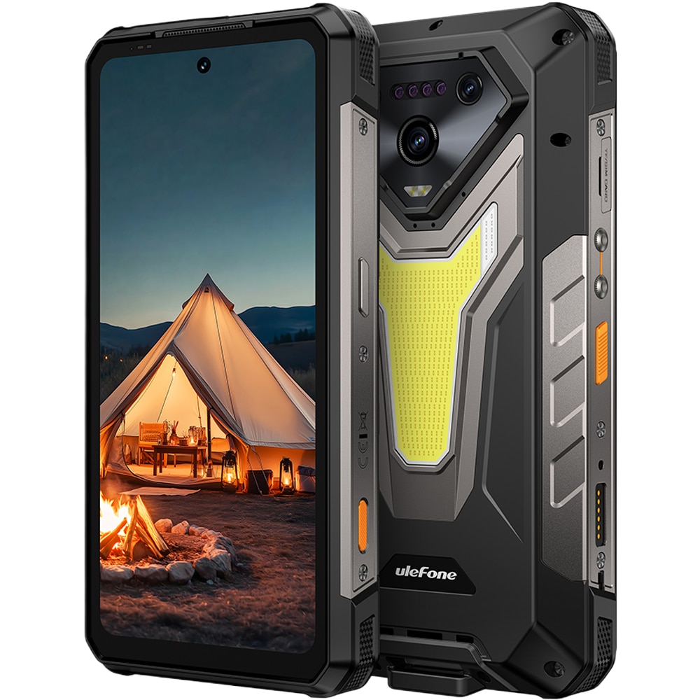Telefon mobil Ulefone Armor 34 Plus, 5G, Dual SIM, 6.95-inch 120Hz IPS, 8-Core Dimensity 7400X, 16GB RAM, 512GB, NFC, RGB, Lanterna 6.5W, Lumini Avertizare, 25500mAh, IP68/IP69K, Android 15
