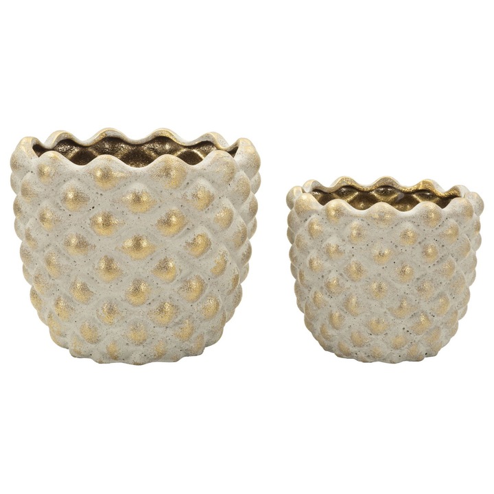 Set 2 vase pepitas o 23x18-18, 5x15, 5 (gaura o 19-14), gri/auriu