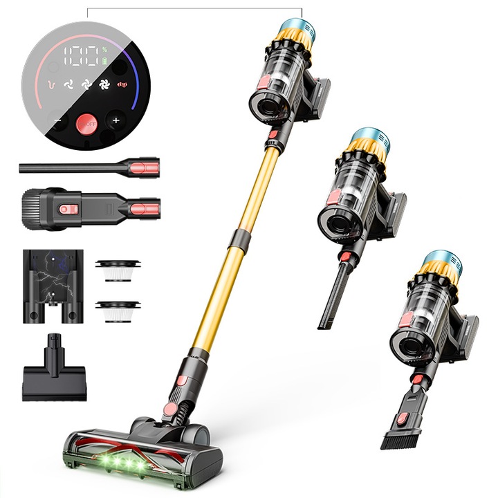Aspirator de mână, 650W, 40KPa, negru/galben, 2l