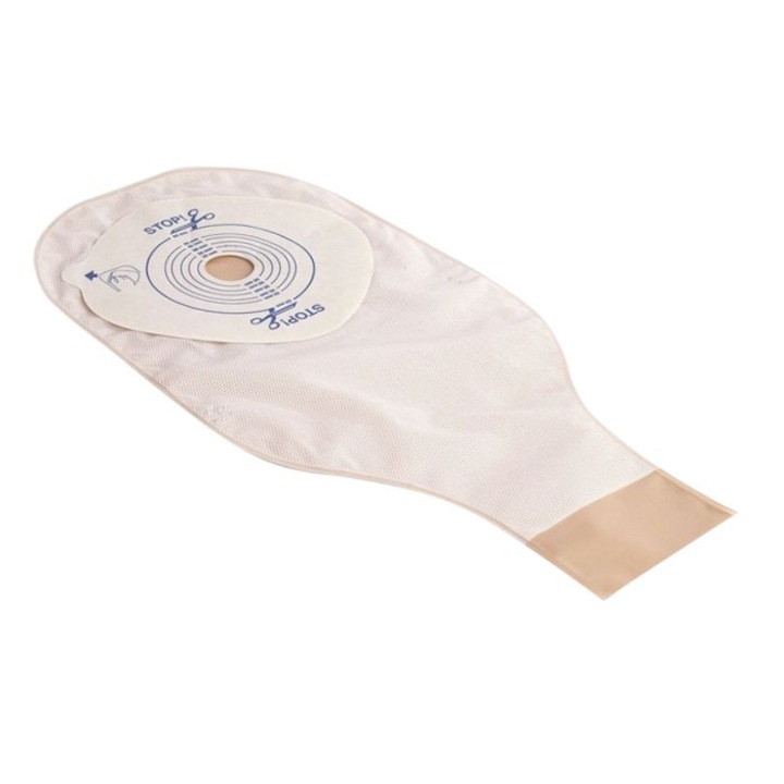 Pungi colostomie cu evacuare, 30 bucăți, flanșă hidrocoloida modelabilă, bej