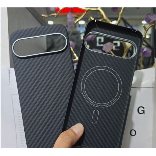 Husa de protectie Tip Kevlar, pentru Google Pixel 10 / 10 Pro, Magnetica, Negru