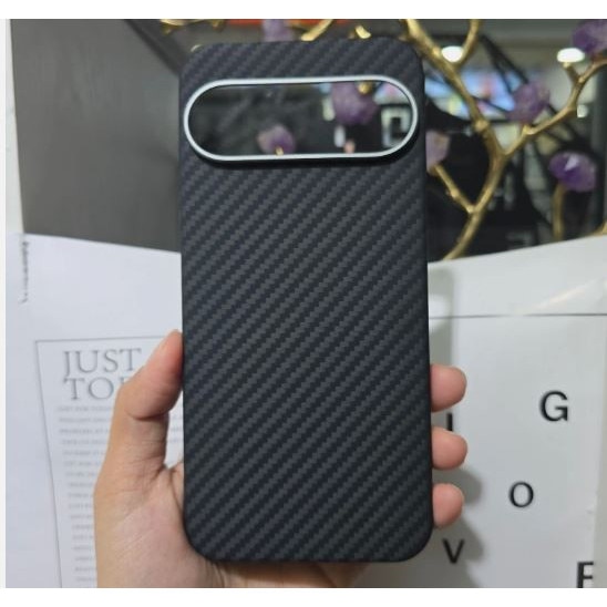 Husa de protectie Tip Kevlar, pentru Google Pixel 10 / 10 Pro, Magnetica, Negru