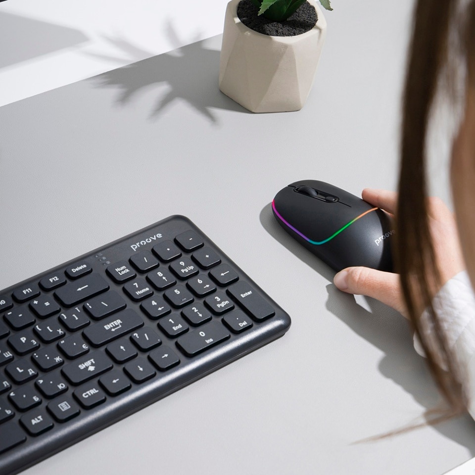 Mouse Wireless Office Ergonomic 2.4GHz & Bluetooth 5.0, 4 Butoane