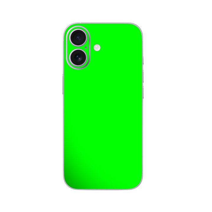 iSkinz fólia Apple iPhone 17-hez - Neon zöld, 360 fokos vágás, teljes borítású öntapadós skin, hátlap és oldalsó védelem