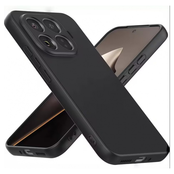 Husa Upzz® Ultra Slim New Compatibila Cu Xiaomi 15T PRO, Silicon Soft Slim Anti Amprente, Protectie La Camera, Negru