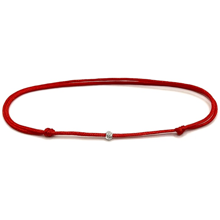 Bratara Martisor pe snur rosu ajustabil cu biluta din argint 925, Dinuzete