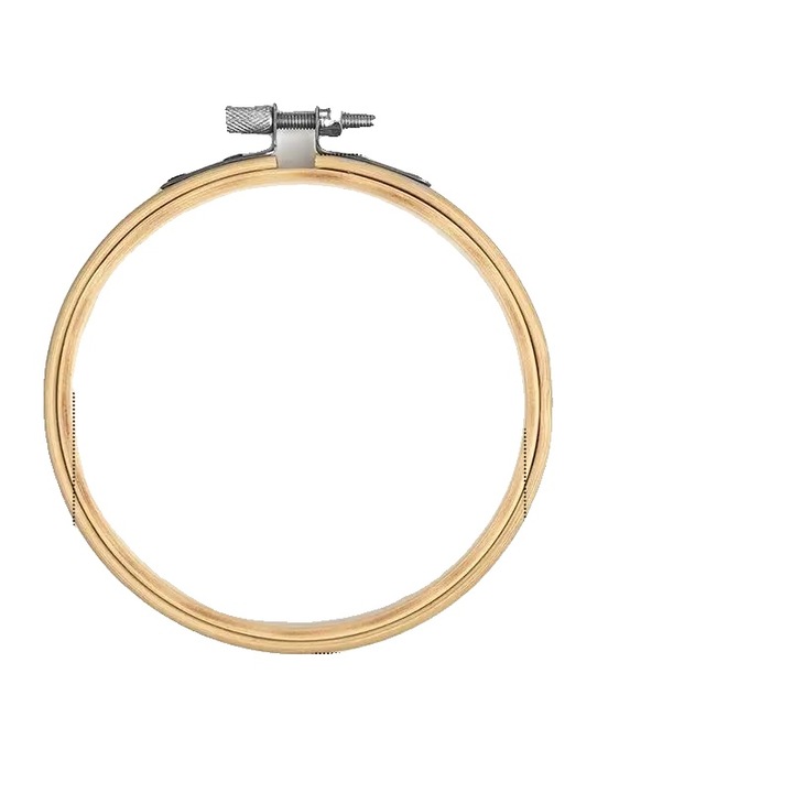 10 darab hímzőkarika készlet, állítható kivitel, 10 cm, bambusz és vas