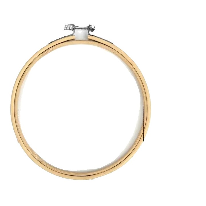 Hímzőkeret szett, 13cm, 10 db, bambusz és vas, állítható kialakítás