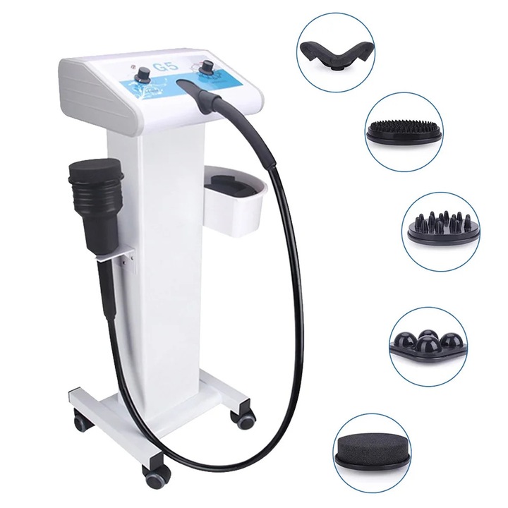 Aparat de masaj, 5 capete de masaj, vibratie de inalta frecventa, cu carucior