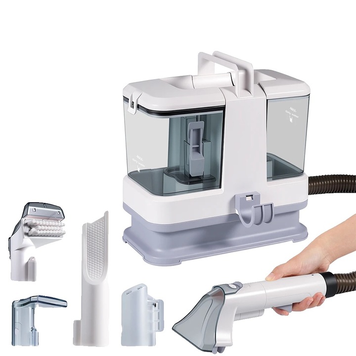 Aspirator pentru covoare, 400W, putere mare de aspirare, design compact, sistem cu doua rezervoare