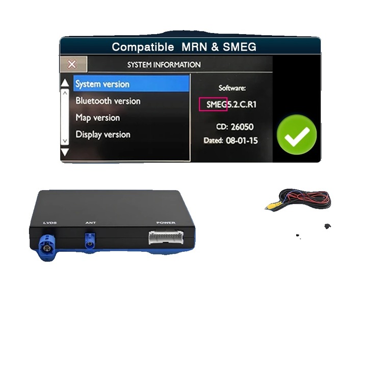 Modul Carplay si Android Auto, conectivitate smartphone, suport multimedia, set cu decoder si camera retrofitting