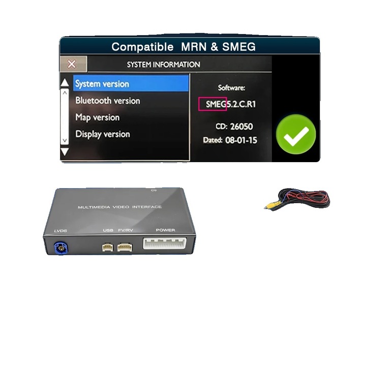 Interfata Wireless CarPlay Android Auto, Manual "SMEG"+CAM, Dimensiune Standard, Conectivitate Wireless