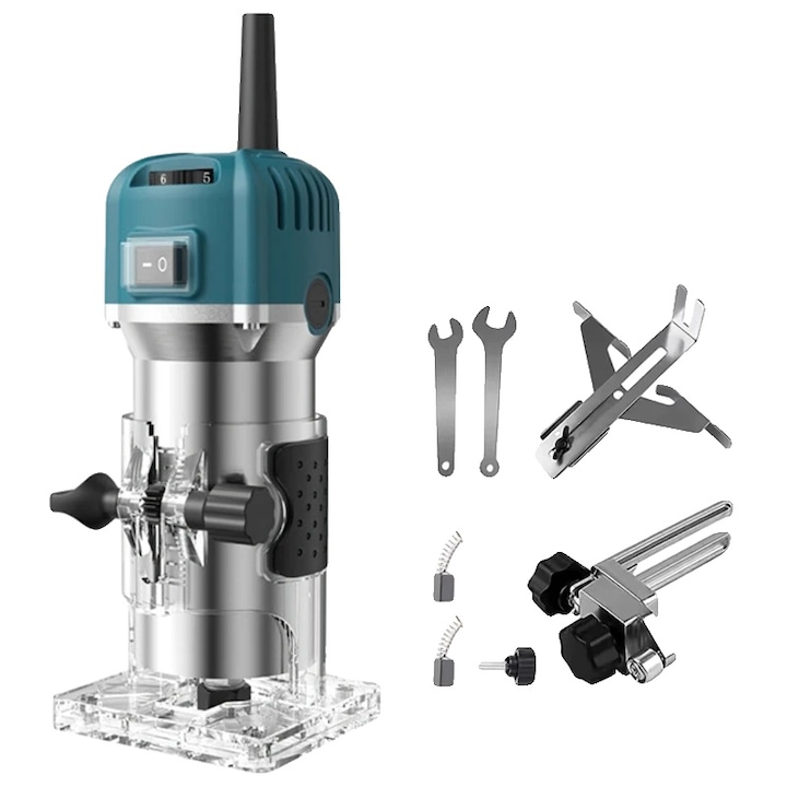 Masina de frezat, 800W, 6 viteze, baza transparenta, maner antiderapant