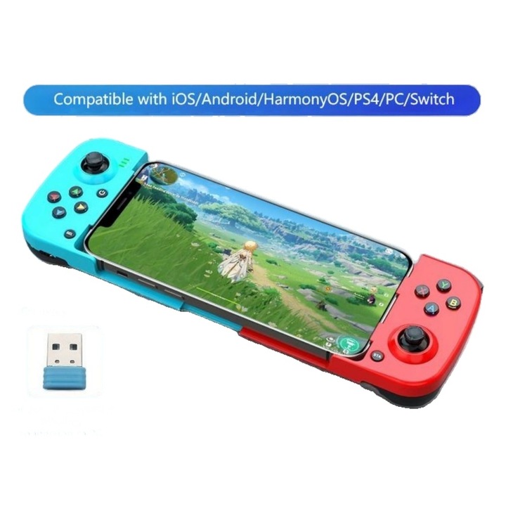 Controler de jocuri telescopic D3, wireless, Bluetooth 5.0, design compact, 85x42x208mm