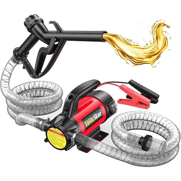 Pompa de transfer electrica 12V, 13GPM, capacitate de pompare 8ft, design compact