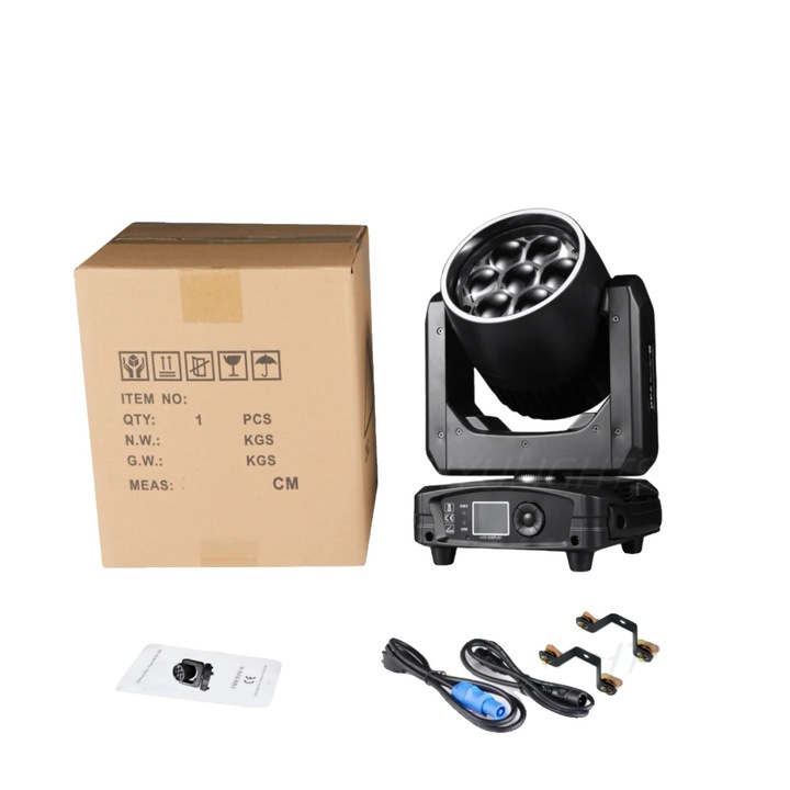 Proiector de scena, 7x40W LED RGBW, efecte dinamice, 36x27x21cm, 1 set