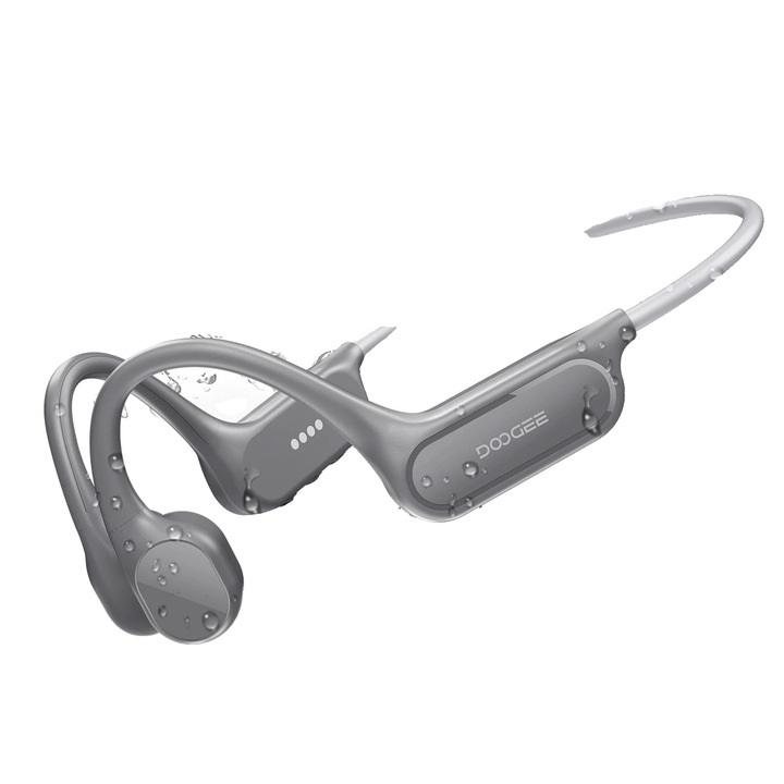 Vezeték nélküli, vízálló, Bluetooth fülhallgató, szürke, 32 GB