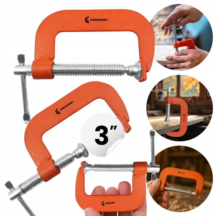 Menghina Vergionic tip C 3", metalica, portabila, portocalie, 14x8cm, set 1 buc.