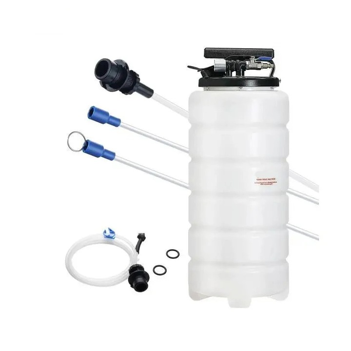 Pompa de extractie a uleiului, pneumatica 6.5 l, aspiratie rapida, alba si neagra