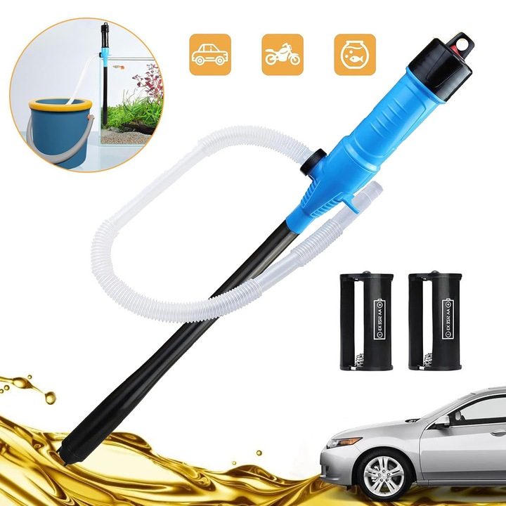 Pompa de Transfer Lichid Electrica, Negru si Albastru, 7.5 l/min, Tub de 91.4 cm