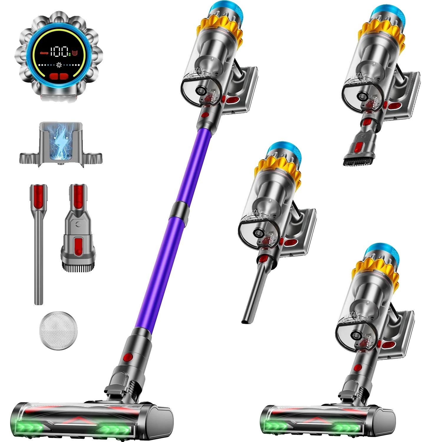 Aspirator fara fir, 650W, filtrare HEPA, putere de aspiratie 65KPA, autonomie 70 minute
