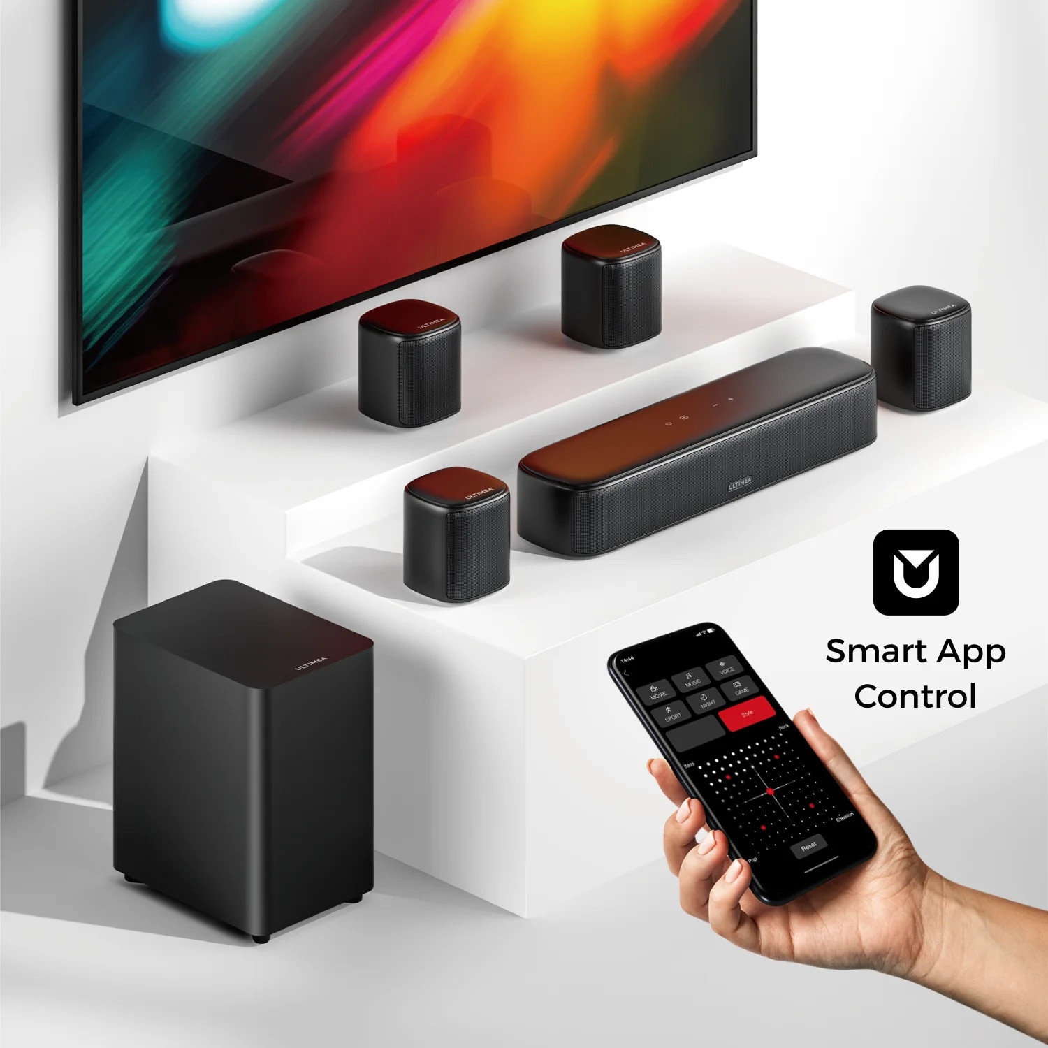 Sistem Sound Bar, 7.1 Canale, Controlat prin Aplicatie, Aura A40 ULTIMEA
