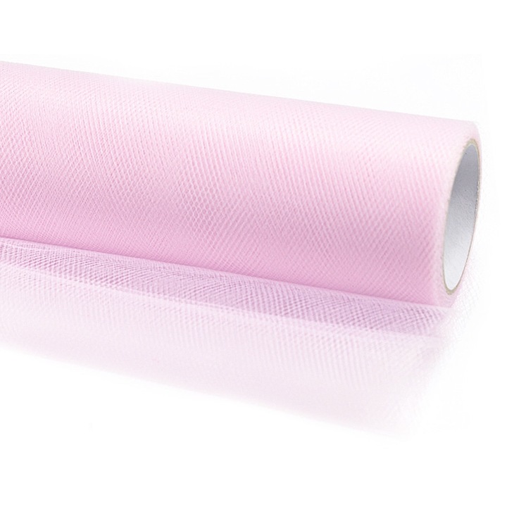 Tiul decorativ, Party deco, 30cm x 9m, roz deschis, 1 set
