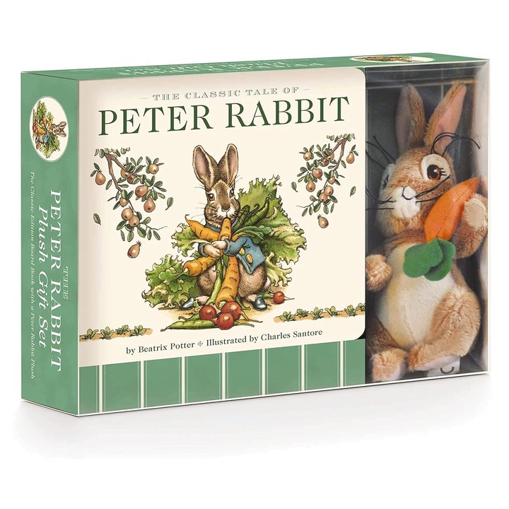 Питър Бъни - Беатрикс Потър, Харпър Колинс, книжка с твърди корици, с плюшена играчка, 2 години