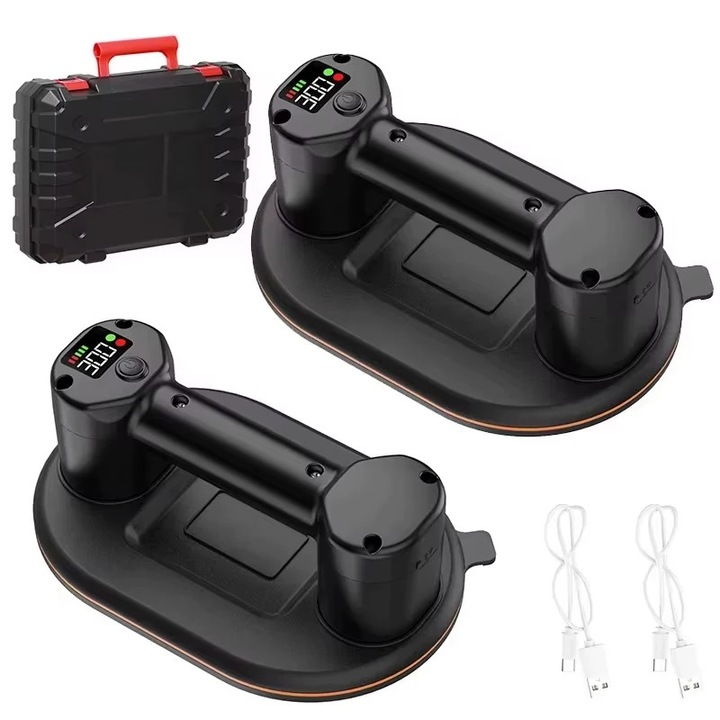 2 db elektromos vákuumtapadó készlet, 300 kg teherbírás, gyors töltés, kompakt méretek