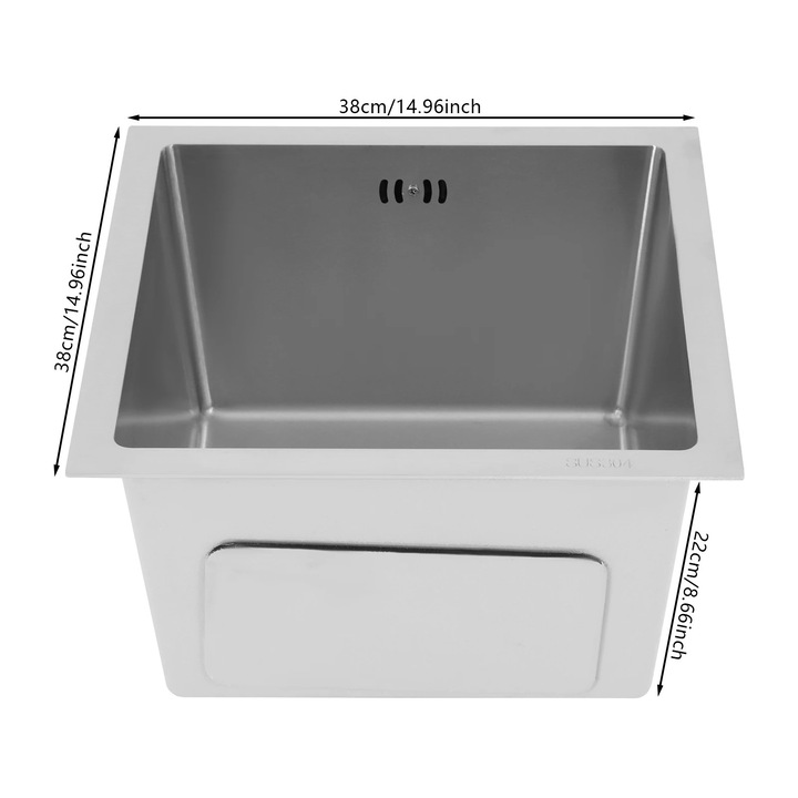 Chiuveta de bucatarie, inox, design cu o singura cuva, argintiu