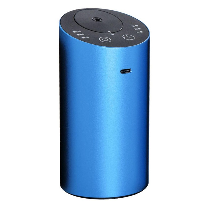 Difuzor aromaterapie portabil, ORBER, atomizare fara apa, 3 niveluri de ceata, albastru, 20ml