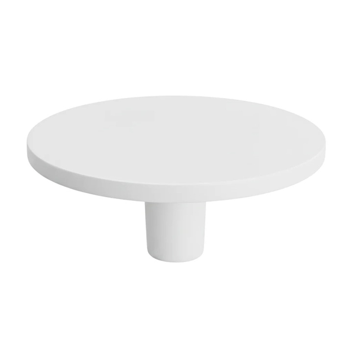 Buton pentru mobila Botone, finisaj alb, D:40 mm