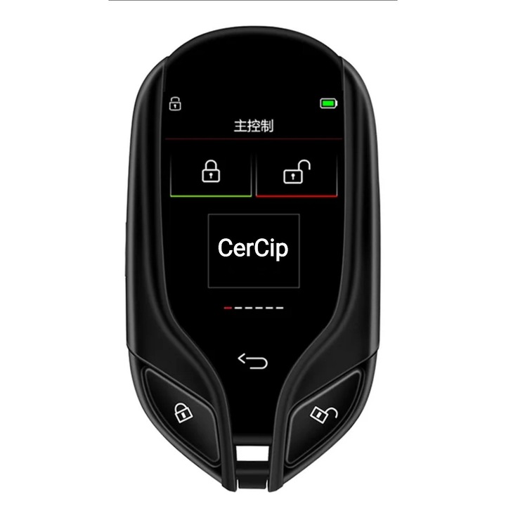 Cheie Auto Smart CerCip 960, Negru, Ecran LCD, Universala, 4 Butoane, Activare Keyless Entry