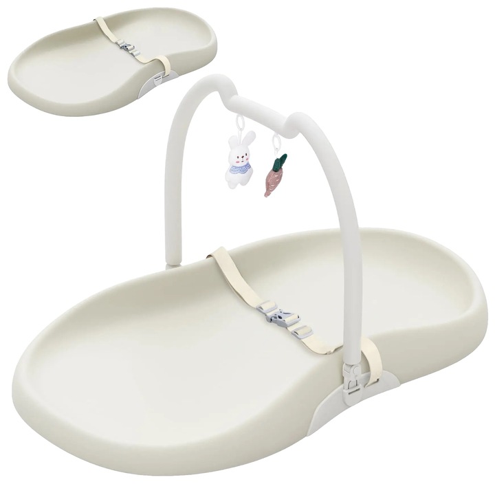 Подложка за повиване на бебе, дизайн против преобръщане, лесна за почистване, водоустойчива, бежова