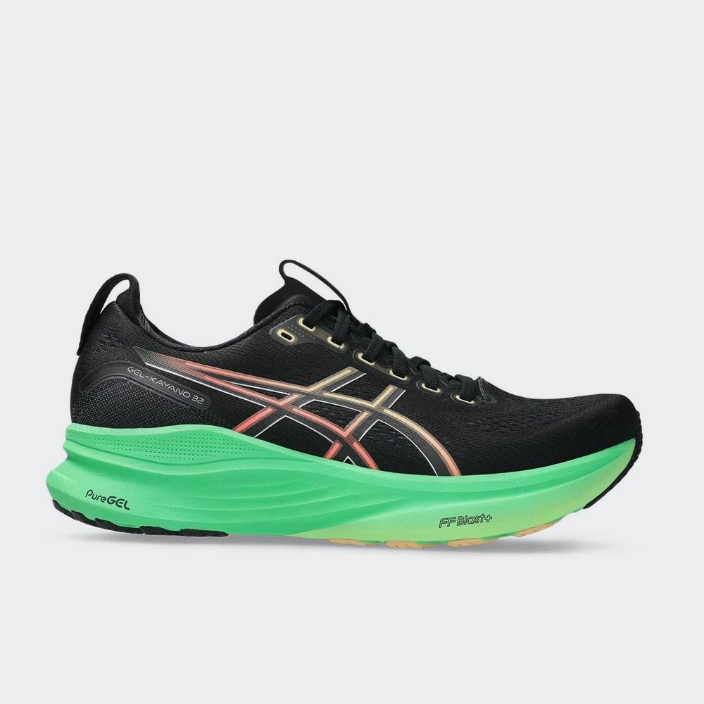 Pantofi sport barbati, Asics, GEL-KAYANO 32, negru verde, 48 EU