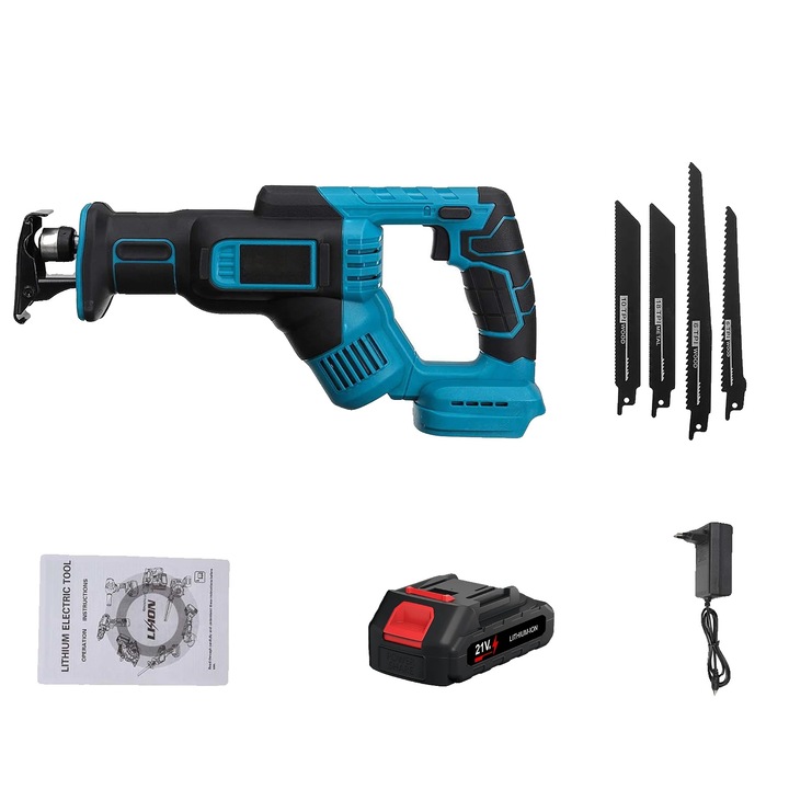 Fierastraie reciprocante, viteza variabila, design usor, 1 acumulator, 1 priza