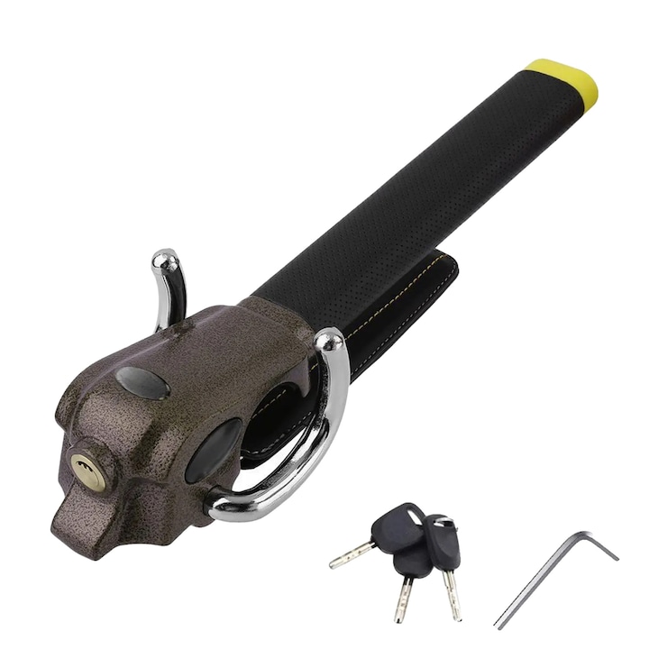 Antifurt pentru bicicleta, constructie robusta, design compact, negru