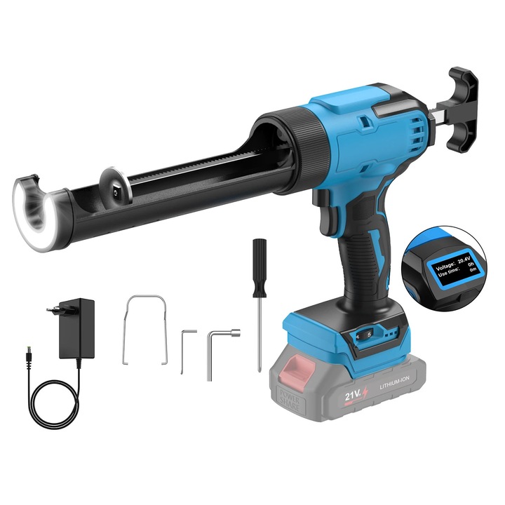 Pistol de etansare electric, 6 viteze, display digital, fara baterie, dimensiune standard 300 ml