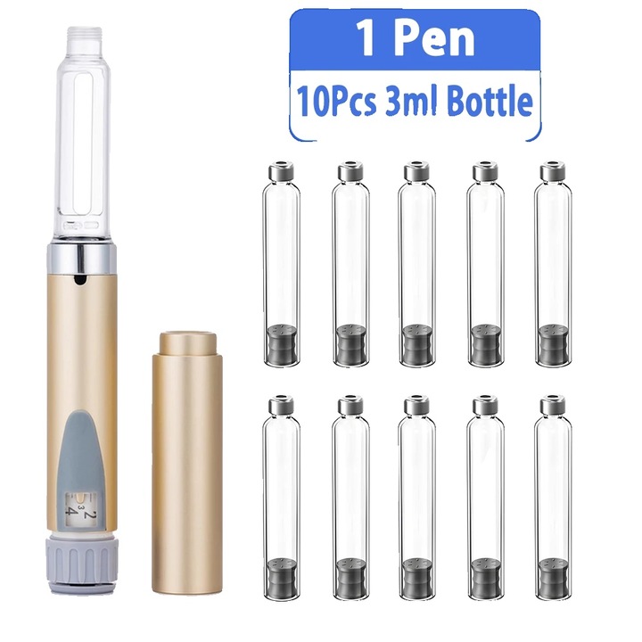 Комплект за татуировки Magic Pen, стерилни касети, регулируема скорост и интензивност, 1Gold, комплект от 10 броя