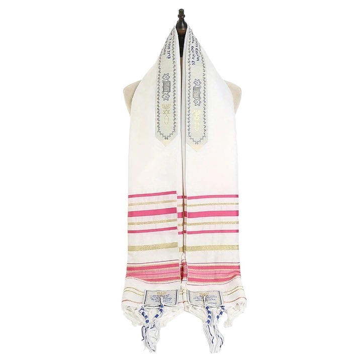 Esarfa Tallit, design elegant, material confortabil, 52x180cm