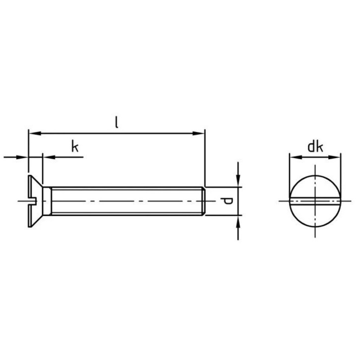 Set 200 Surub cap inecat crestat filet complet DIN 963 - M4 x 90 mm