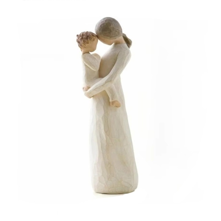 Figurina decorativa de Ziua Indragostitilor in stil lemn sculptat, model pentru acasa, din rasina, decor pentru casa si birou