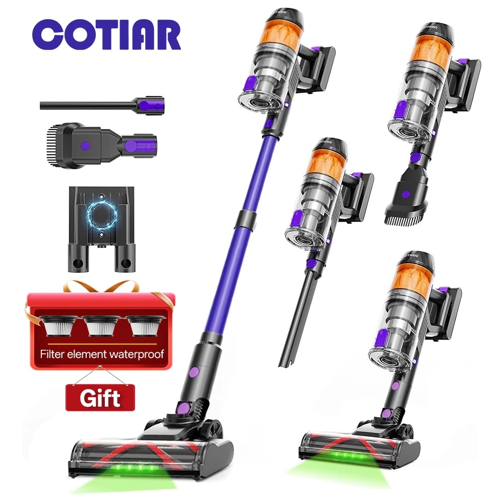 Aspirator fara fir, 500W, 60 minute autonomie, R11, violet, capacitate cutie de praf 1-2L