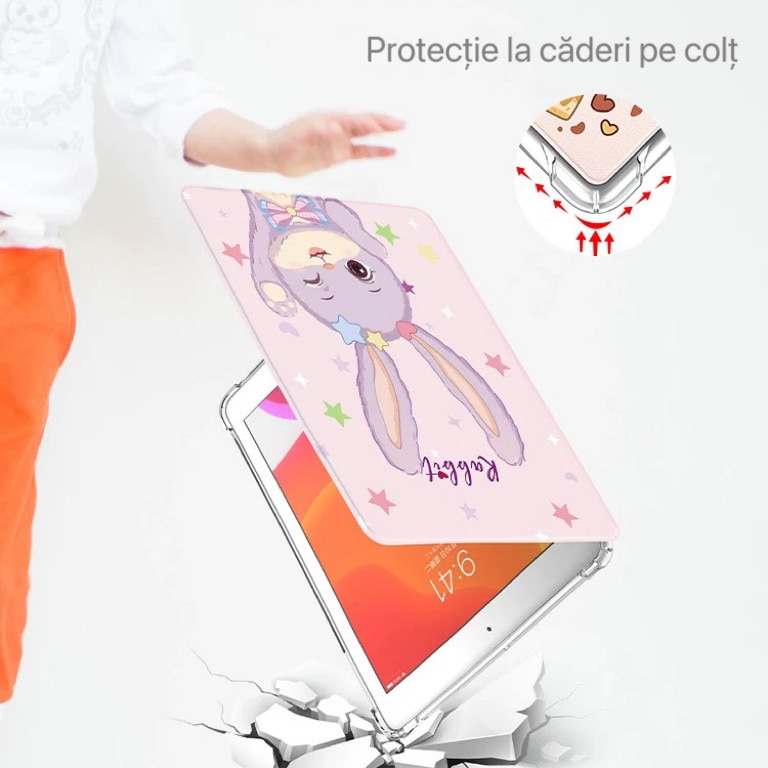 Husa de protectie pentru iPad Mini 6/7, 8.3 inch, husa spate ultra-subtire din TPU moale, albastru inchis