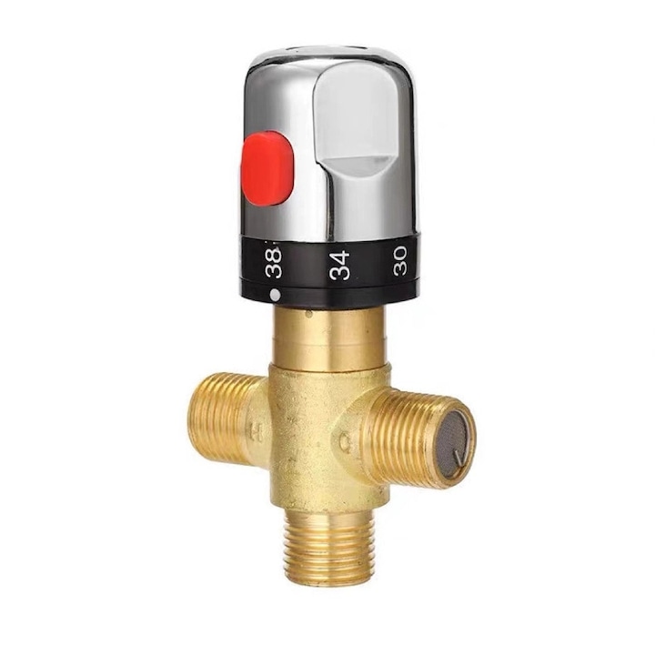 Termosztatikus keverőszelep, Víznyomás-szabályozó, Ultrixe, 30-80°C, Korrózió- és kopásálló, Könnyen használható, Színálló, Hosszú élettartam, Tartós, Sárgaréz
